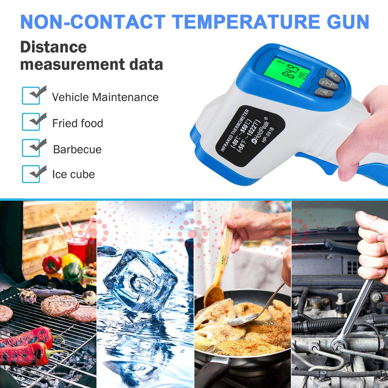 [Australia - AusPower] - Infrared Thermometer HOLDPEAK HP-981B Non-Contact Digital Temperature Gun Measure Range -58 to 842℉ (-50 to 450℃) Instant-Read with 9V Battery and Emissivity 0.95(Fixed) NOT for Human 2-981B Thermometer(-58~842℉) 