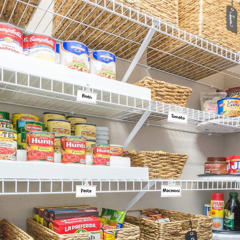 [Australia - AusPower] - Reusable Plastic Wire Shelf Label Holder, for Pantry Retail Shopping Mall Store, Supermarket UPC Price Card & Ticket Display, Strong & Easy Clip Design Tight Snap Lock Closure. 1-1/4" H X 3" W (50) 50 