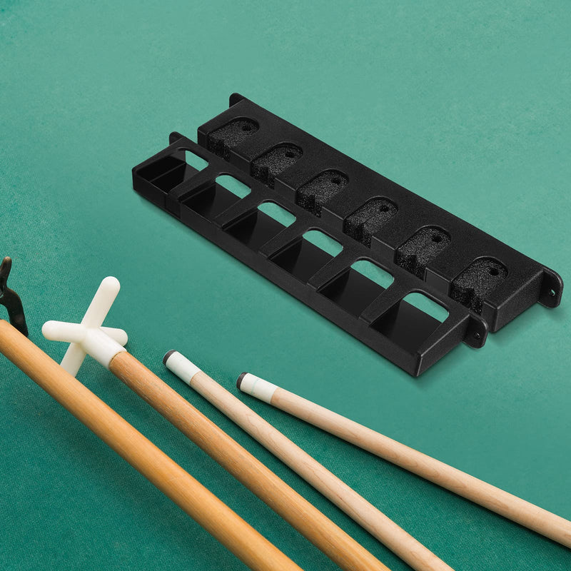 [Australia - AusPower] - Skylety 2 Pieces 6 Pool Cue Rack, Pool Stick Holder Wall Mounted Table Sticks, Pool Balls Billiard Pool Table Accessories for Game Room Pool Bars Clubs Billiard Players 