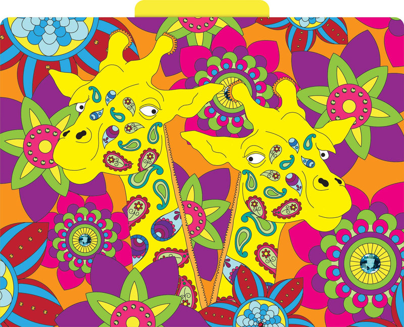 [Australia - AusPower] - BARKER CREEK Designer File Folders Set of 12, Boho Animals, Multi-Design, Bohemian on Outside, Solid Colors on Inside, Letter Size, 1/3 Cut Tabs, 12-Pack, Home, School and Office Supplies (1342) Bohemian Animals 
