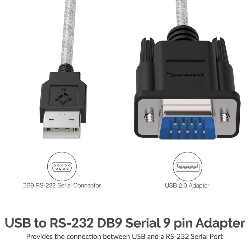 [Australia - AusPower] - SABRENT 6-FT USB to RS-232 DB9 Serial 9 pin Adapter (Prolific PL2303) SBT-USC6K 