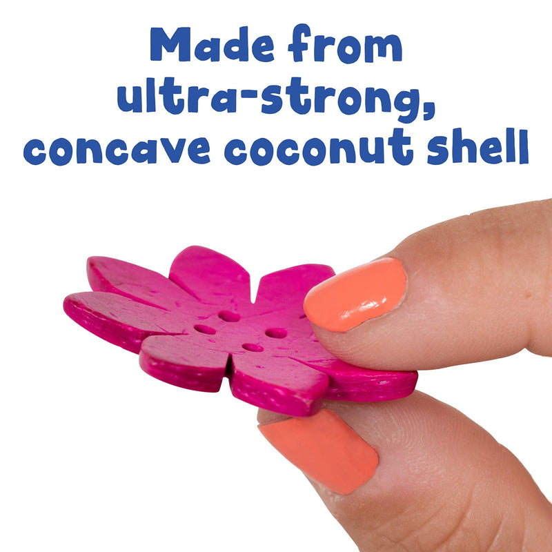 [Australia - AusPower] - READY 2 LEARN Coconut Flowers - Set of 50 - 6 Shapes - 5 Colors - Natural, Hand Made Counters for Kids - Use for Crafts and Jewlry Making 