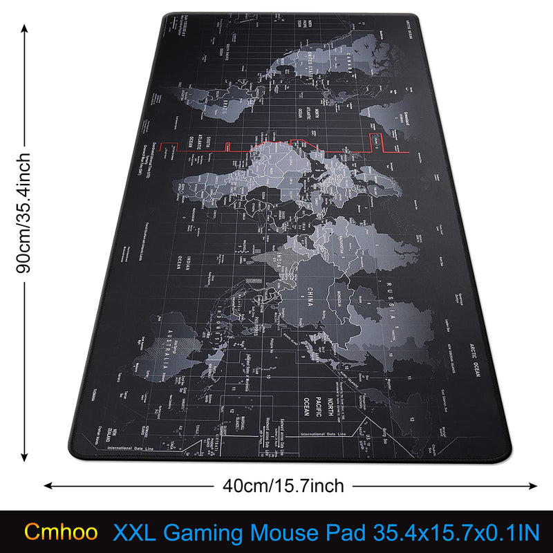 [Australia - AusPower] - Cmhoo XXL Professional Large Mouse Pad & Computer Game Mouse Mat (35.4x15.7x0.1IN, Map) (90*40 Map) 35.4x15.7x0.1IN 