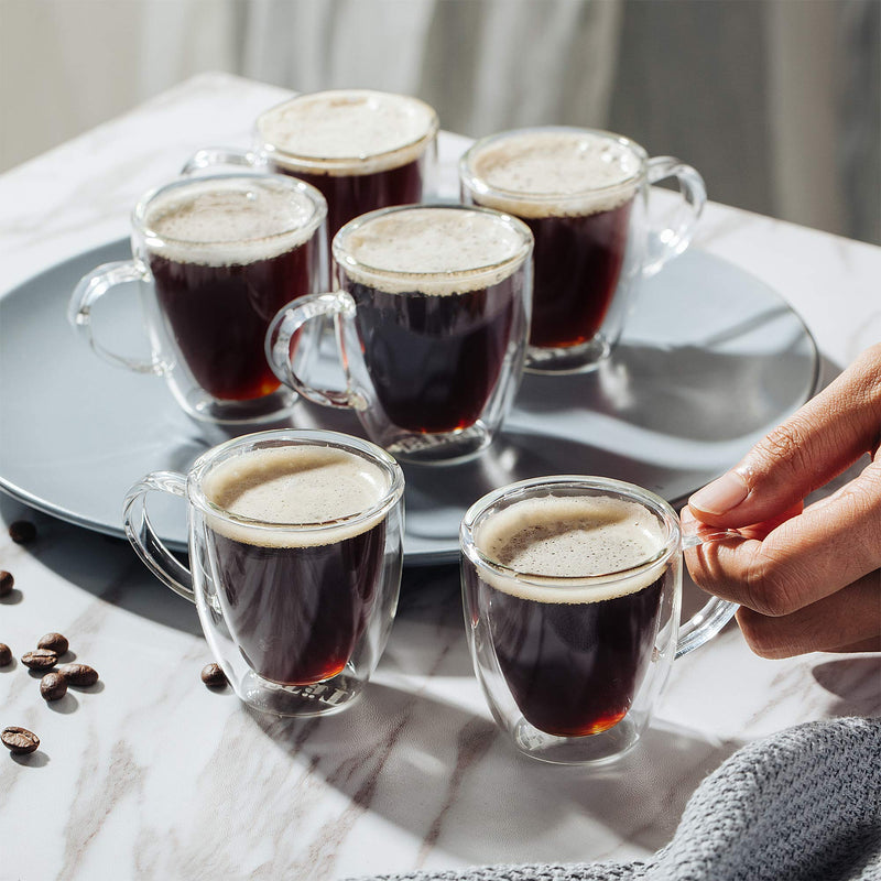 [Australia - AusPower] - BTaT- Small Espresso Cups, Demitasse Cups, Set of 6 (2.0 oz, 60 ml), Glass Coffee Mugs, Double Wall Glass Cups, Cappuccino Cups, Latte Cups, Clear Coffee Cup, Tea Glass, Espresso Glass, Glass Tea Cups 