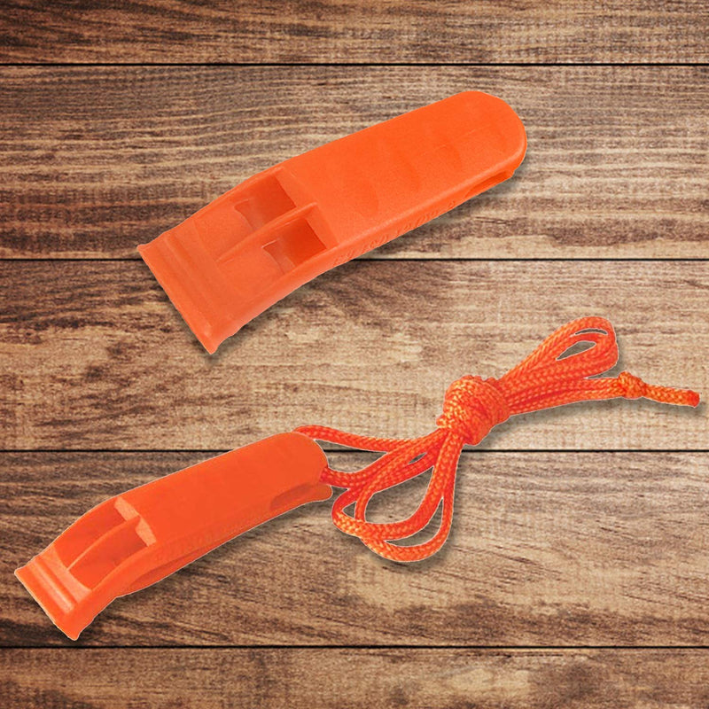 [Australia - AusPower] - Augsun 40 Pcs Emergency Safety Whistle Plastic Whistles Set with Lanyard,Red and Orange 