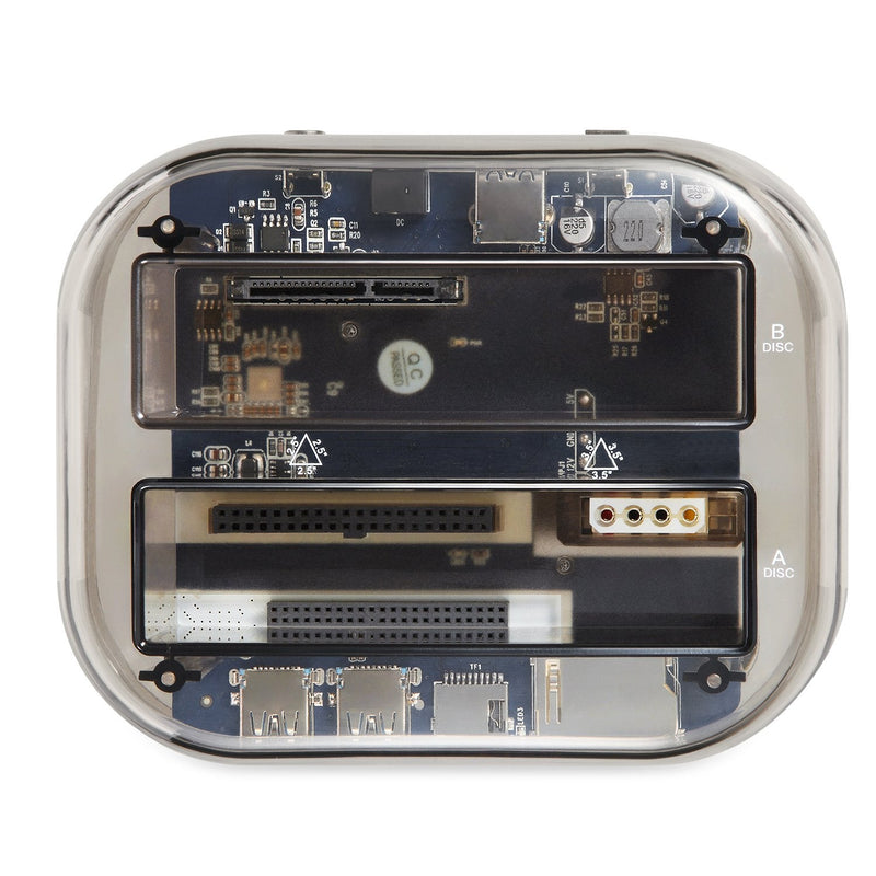 [Australia - AusPower] - Tccmebius TCC-S865 USB 3.0 to SATA IDE Dual Slots External Transparent Hard Drive Docking Station with Card Reader and 2 Ports USB 3.0 Hub for 2.5 3.5 Inch IDE SATA I/II/III HDD SSD 