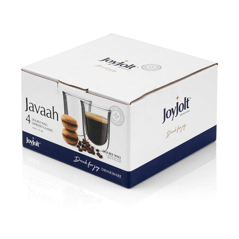 [Australia - AusPower] - JoyJolt Javaah Double Walled Espresso Glasses Espresso Cups (Set of 4)- 2-Ounces 
