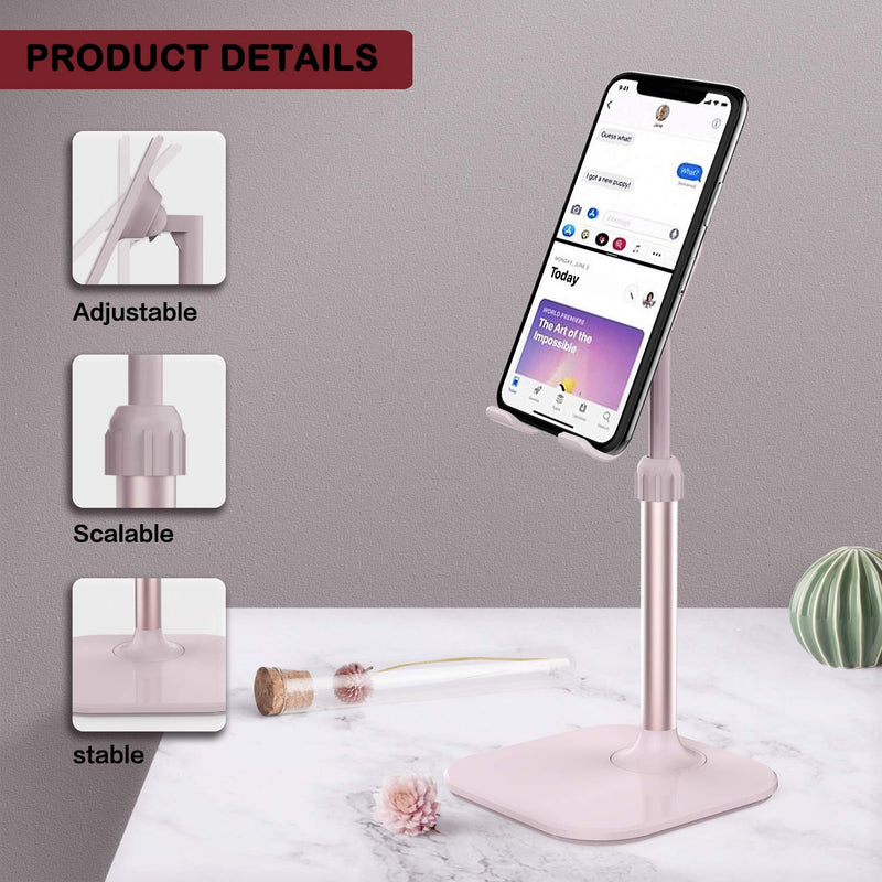 [Australia - AusPower] - Cell Phone Stand,Doboli Phone Stand for Desk,Phone Holder Stand Compatible with iPhone and All Mobile Phones Tablet Pink rose gold pink 
