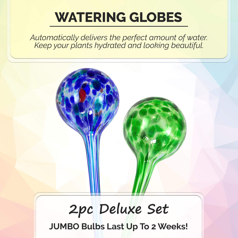 [Australia - AusPower] - Blazin' Bison Automatic Irrigation Drippers Extra Large | Watering Globes for Indoor Plants | House Plant Water Bulb | Up to Two Weeks | 2pc Set (Jumbo) 2 Jumbo 