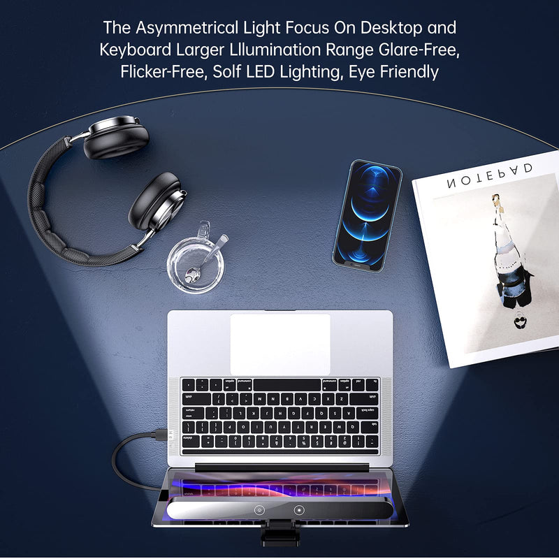 [Australia - AusPower] - Laptop Monitor Light Bar,Wiredge USB Powered LED Reading Lights Desk Monitor Lamp with Touch Sensor with Dimmable Brightness Levels and 3 Color Temperature for Desk/Office/Home/Business Trips 