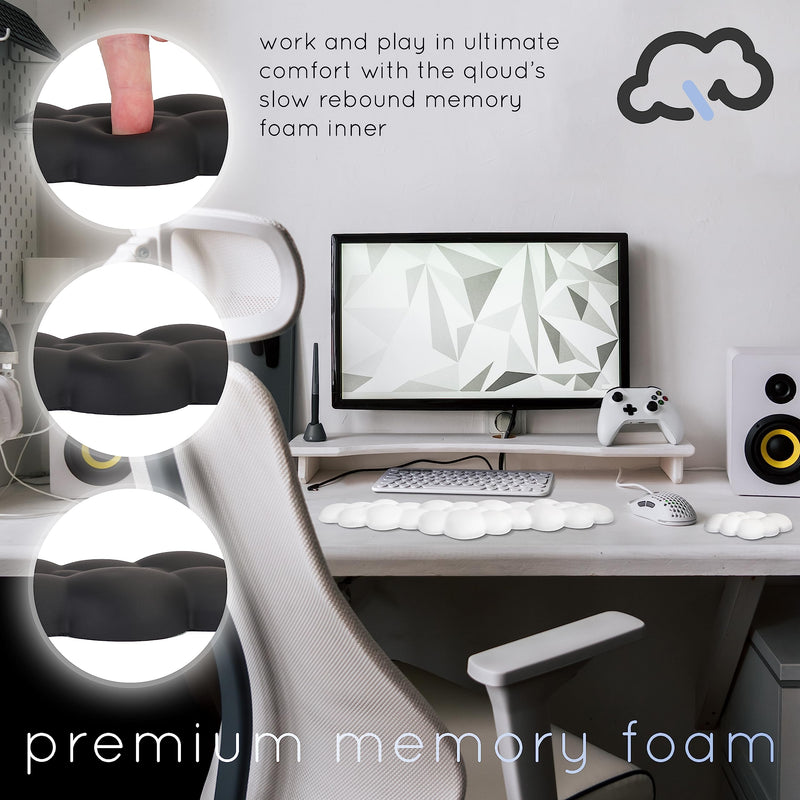 [Australia - AusPower] - Qloud Cloud Wrist Rest – Cloud Palm Rest Keyboard Rest – Desk Cloud Wrist Pad – Keyboard Wrist Rest for Computer Keyboard Gaming Setup – Gaming Wrist Rest - Cloud Arm Rest Keyboard Wrist Pad White Cloud White 