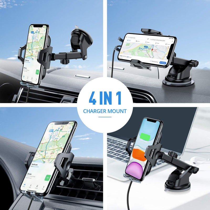 [Australia - AusPower] - VICSEED Universal Wireless Car Charger Mount Qi Fast Charging 10W 7.5W Dashboard Windshield Air Vent Phone Holder for Car Mount Fit for iPhone 12 SE 11 Pro Max XS XR Samsung S20 Note10 Note9 S10 S9 LG 