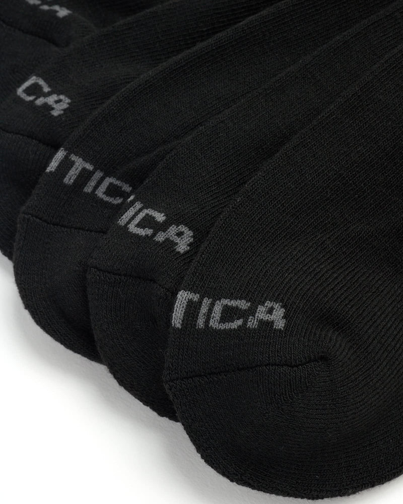 [Australia - AusPower] - Nautica Men's Athletic Socks - Cushioned Quarter Cut Ankle Socks (8 Pack) Black 6-12.5 