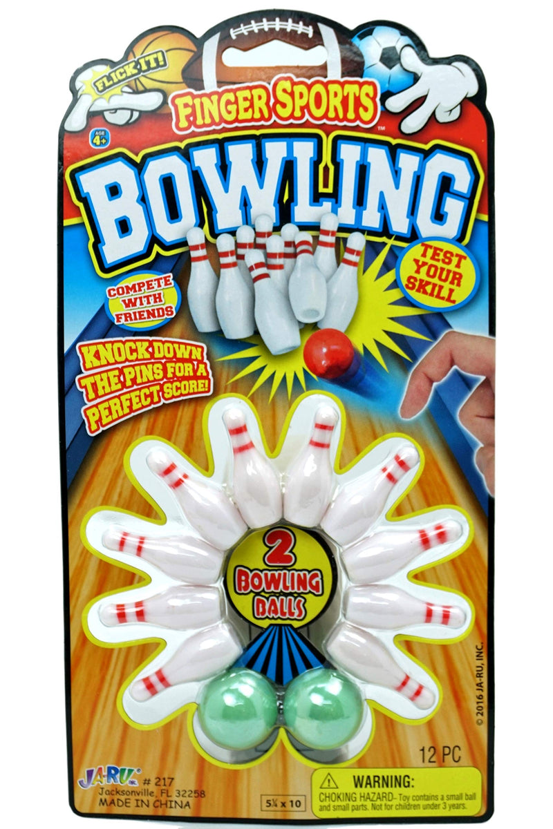 [Australia - AusPower] - Finger Bowling Game Set (Pack of 2 Sets) Miniature Sports Small Bowling Game Pocket Size. Plus 1 Collectible Bouncy Ball | Mini Bowling Table Set for Kids | Item #217-2p 