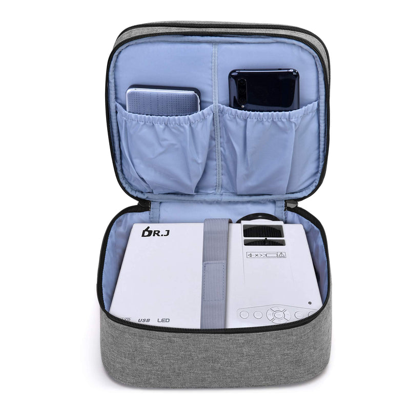 [Australia - AusPower] - Luxja Carrying Bag for DR.J Mini Projector, Portable Case for DR.J Projector and Accessories, Gray 