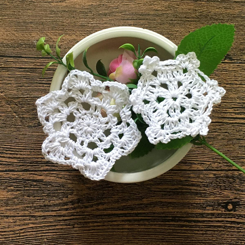 [Australia - AusPower] - MINDPLUS Set of 30 Small Hand Crochet Doilies Cotton Crocheted Lace Doilies Crochet Snowflakes Christmas Ornaments Doilies 2.5-3 Inches White 