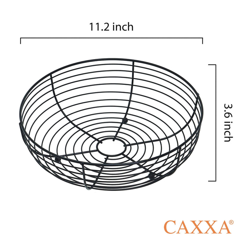 [Australia - AusPower] - CAXXA Countertop Fruit Bowl, Wire Basket for Fruits, Breads, Vegetables ,Snacks, BLACK 