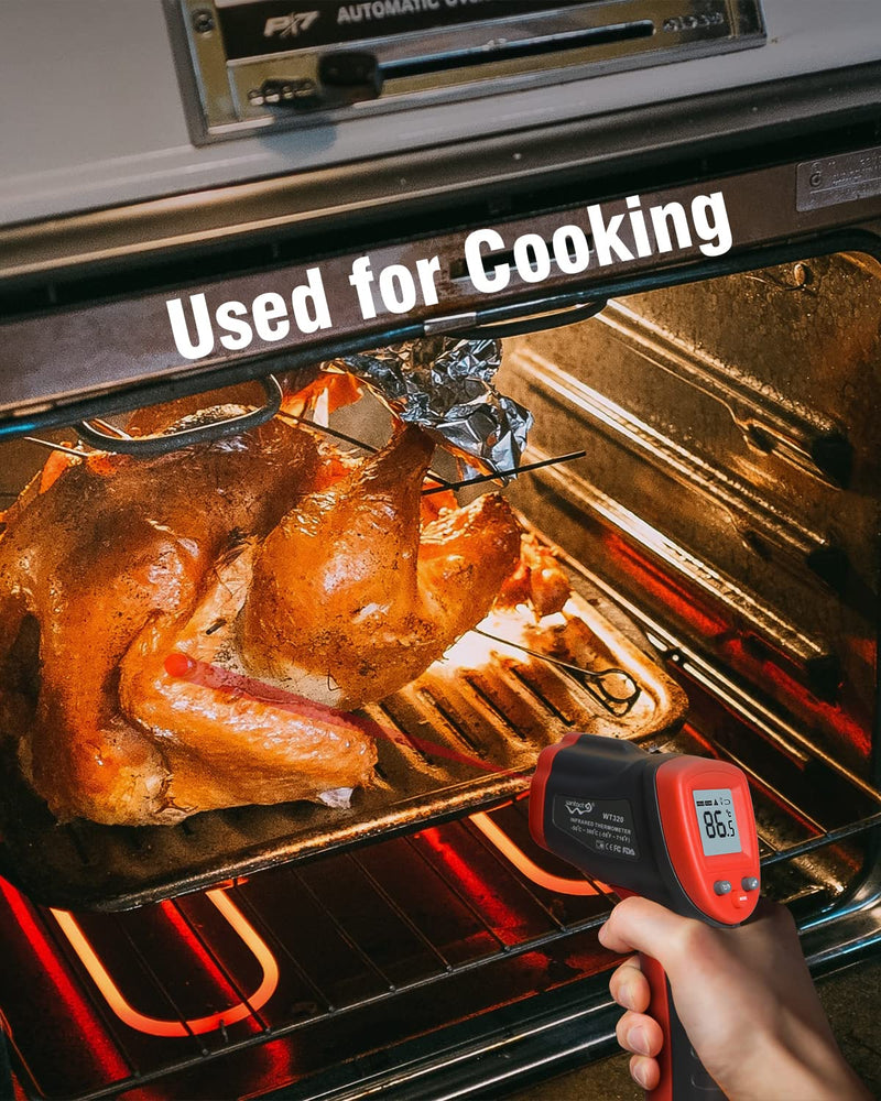 [Australia - AusPower] - Wintact Infrared Thermometer Cooking Digital Temperature Gun -58℉-752℉(-50℃-380℃) with Max-Min Measure (Not for People) Digital Infrared Thermometer with Backlit for Kitchen and Cooking 