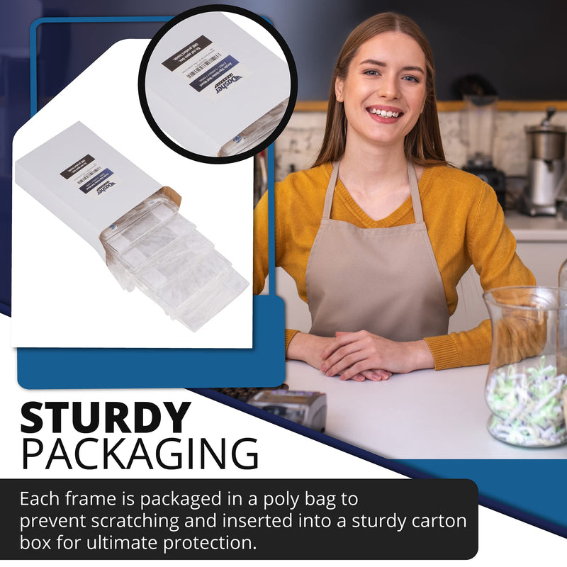 [Australia - AusPower] - Wall Mount Acrylic Sign Holder - 5 x 7 Inches Portrait or 7 x 5 Inches Landscape Photo Frames with Hook and Loop Adhesive. Perfect for Signs, Menus, Documents, Pictures, Flyers, and More (6 Pack) 