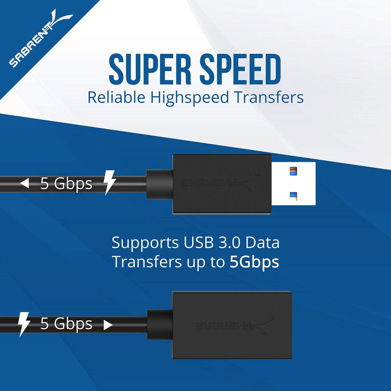 [Australia - AusPower] - Sabrent USB 2.0 to Serial (9-Pin) DB-9 RS-232 Converter Cable, Prolific Chipset + 22AWG 10 Feet USB 3.0 Extension Cable 