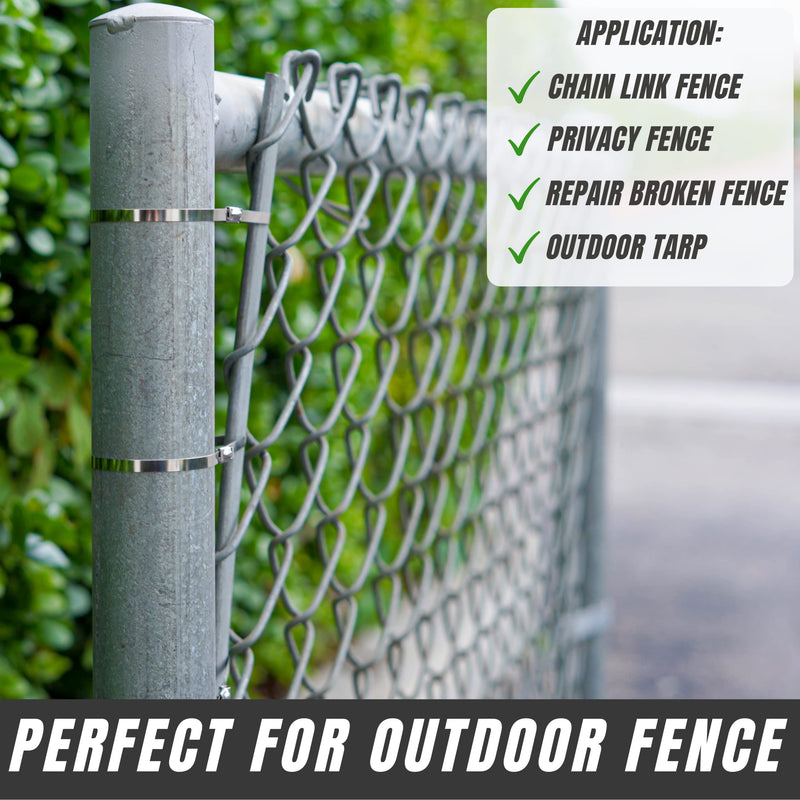 [Australia - AusPower] - SunplusTrade Metal Zip Ties, 100pcs 11.8 Inches Stainless Steel Zip Ties, Multi-Purpose Zip Ties Heavy Duty Cable Ties for Exhaust Wrap, Indoor, and Outdoor 