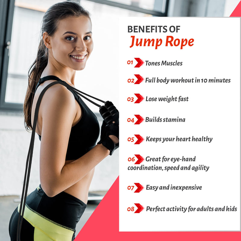 [Australia - AusPower] - Limm Adjustable Jump Rope for Workout - All-Purpose Exercise Jump Rope Kids & Adults Love with Tangle-Free, Comfortable Foam Handles - Best Slimming, Cardio & Endurance Training Black 