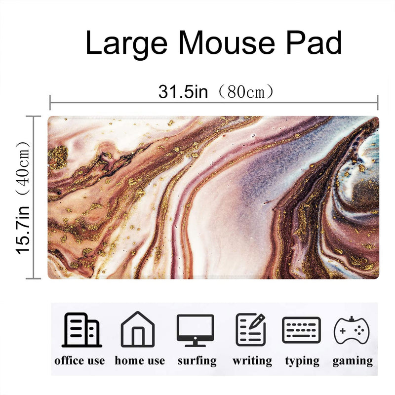 [Australia - AusPower] - Large Gaming Mouse Pad Extended Mousepad Computer Keyboard Mouse Mat Desk Pad for Home Office Gaming Work (M-Pretty Marble) 