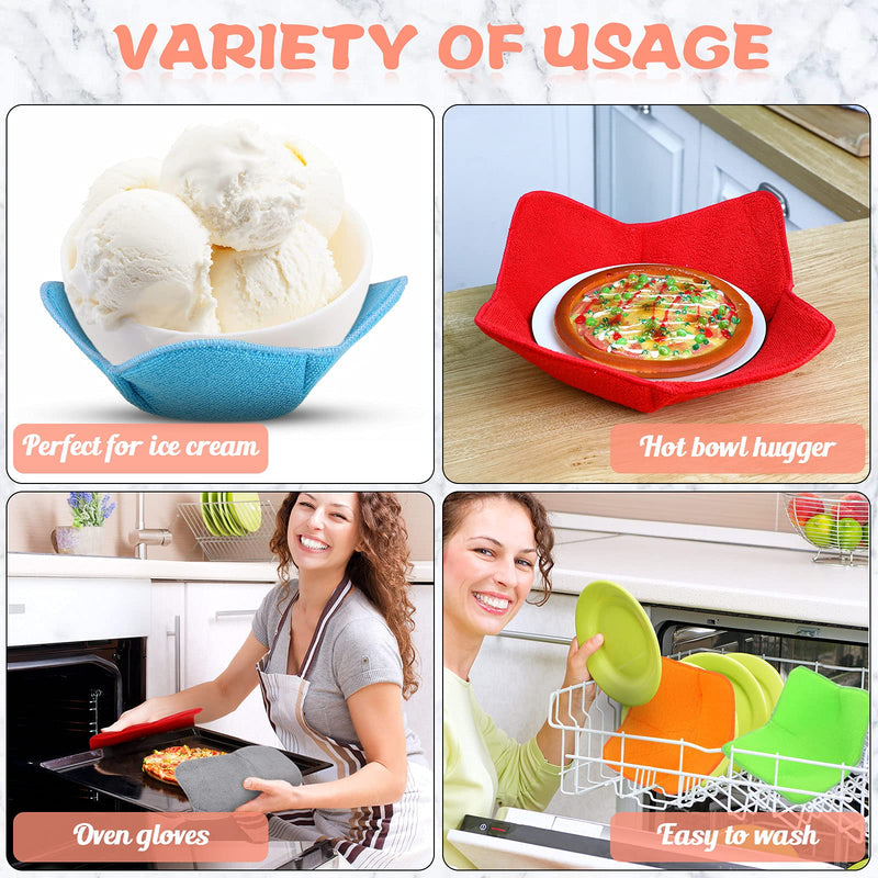 [Australia - AusPower] - 6 Pieces Multi Color Microwave Safe Bowl Huggers Microwave Plate Holder Hot Bowl Holder Microwave Safe Bowl Holder Protect Your Hands from Hot Dishes for Heating Soup 