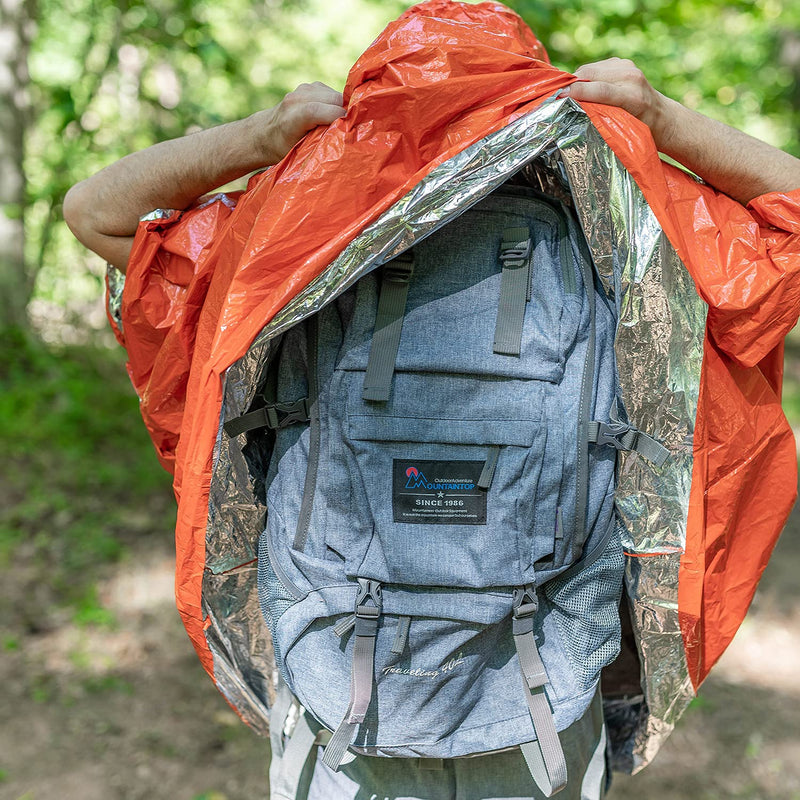 [Australia - AusPower] - ELK Emergency Poncho Features Heat Retention and Mylar Reversible Thermal Raincoat Blanket with Reflective Side for Increased Visibility - Outdoor Camping Survival Gear and Equipment (Orange, 4 Pack) 