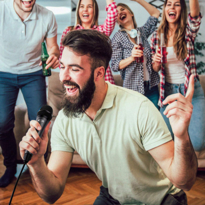 [Australia - AusPower] - Moukey Dynamic Microphone, Karaoke Microphone with 13 ft Cable, Metal Handheld Cardioid Wired Mic, Microphone for Singing/Stage/Christmas Party, Compatible w/Karaoke Machine/PA System/Amp/Mixer, Grey Gray 