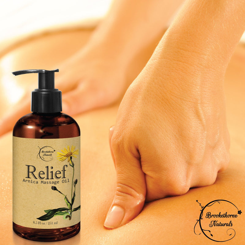 [Australia - AusPower] - Relief Arnica Massage Oil – Great for Sports & Athletic Therapeutic Massage – All Natural - Arnica Montana for Sore Muscle Relief. Contains Sweet Almond, Jojoba, Grapeseed & Essential Oils 8oz 8.5 Fl Oz (Pack of 1) 