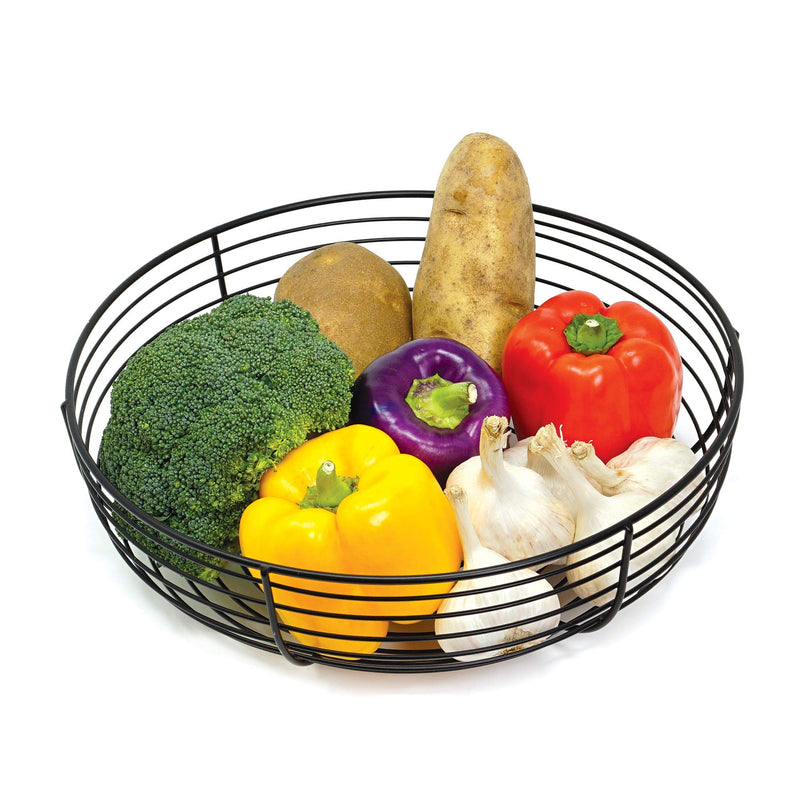 [Australia - AusPower] - CAXXA Countertop Fruit Bowl, Wire Basket for Fruits, Breads, Vegetables ,Snacks, BLACK 