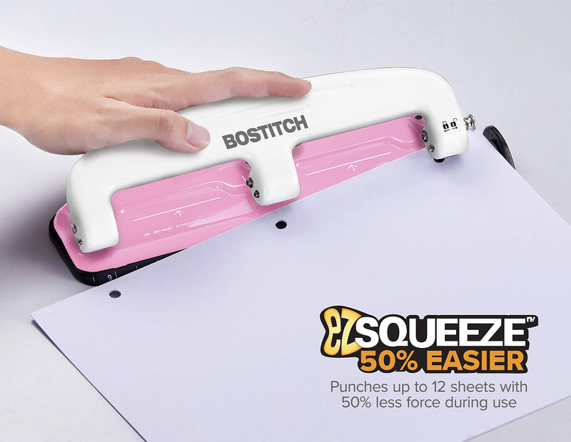 [Australia - AusPower] - Bostitch EZ Squeeze INCourage 12 Three-Hole Punch, No Jam Technology, AMAX Spirit Foundation 