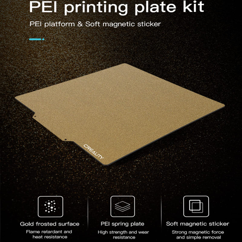 [Australia - AusPower] - Creality Ender 3 V2 PEI Print Bed Kit, 3D Printer Parts Printing Plate Frosted PEI Surface and Magnetic Bottom Sheet Flexible Steel Platform for Ender 3 Pro, Ender-5, Ender-5 Pro 235 * 235 * 2mm PEI Bed 