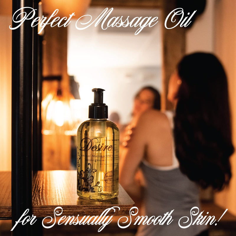 [Australia - AusPower] - Desire Sensual Massage Oil - Best Massage Oil for Couples Massage – All Natural - Contains Sweet Almond, Grapeseed & Jojoba Oil for Smooth Skin 8oz 8.5 Fl Oz (Pack of 1) 