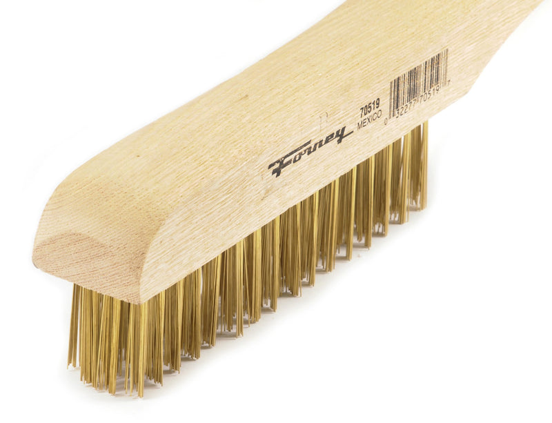 [Australia - AusPower] - Forney 70519 Wire Scratch Brush, Brass with Wood Shoe Handle, 10-1/4-Inch-by-.012-Inch 