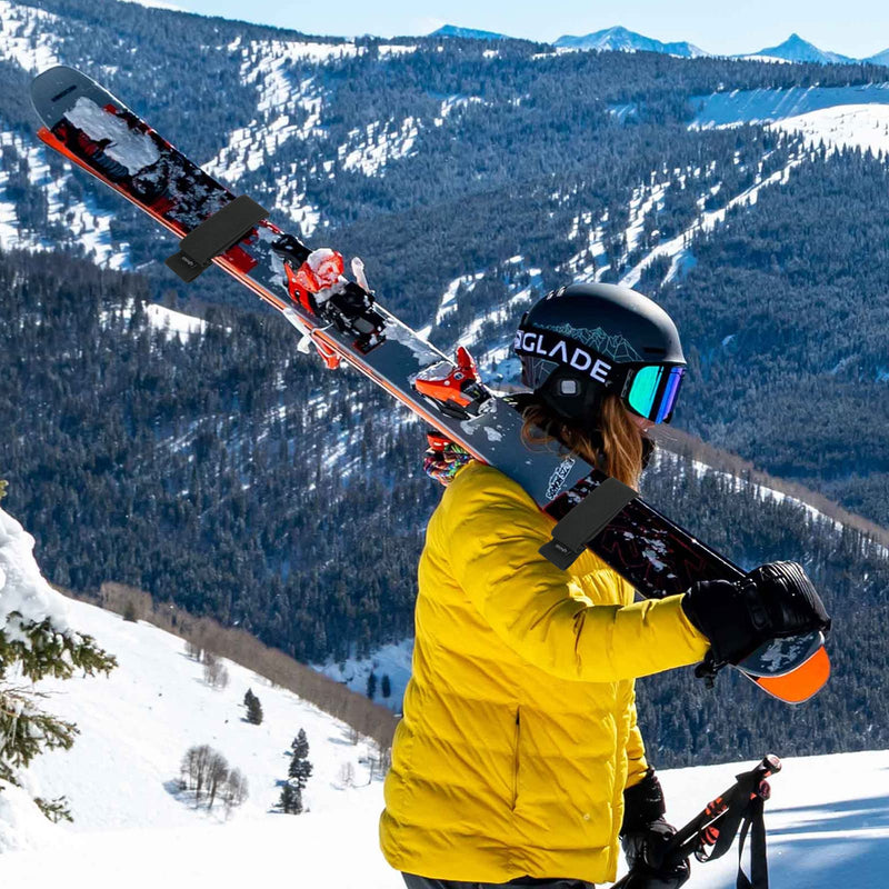 [Australia - AusPower] - Cosmos 2Pcs Ski Fasteners Tape Skis and Pole Carrier Strap Adjustable Ski Wraps Ties for Carrying Ski Gear Winter Avoid The Struggle and Effortlessly 