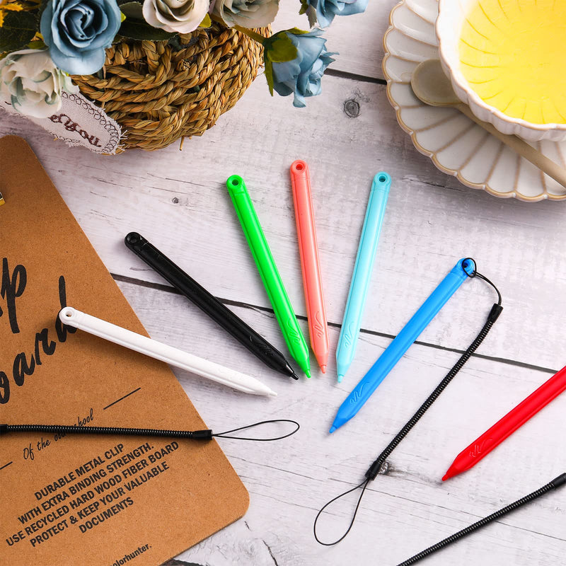 [Australia - AusPower] - Replacement Stylus Drawing Pen and Lanyard Set for LCD Writing Tablet 4.7 Inch Colorful Drawing Tablet, Kids Drawing Pads, Doodle Board (7 Pack Stylus Pens and 7 Lanyards) 