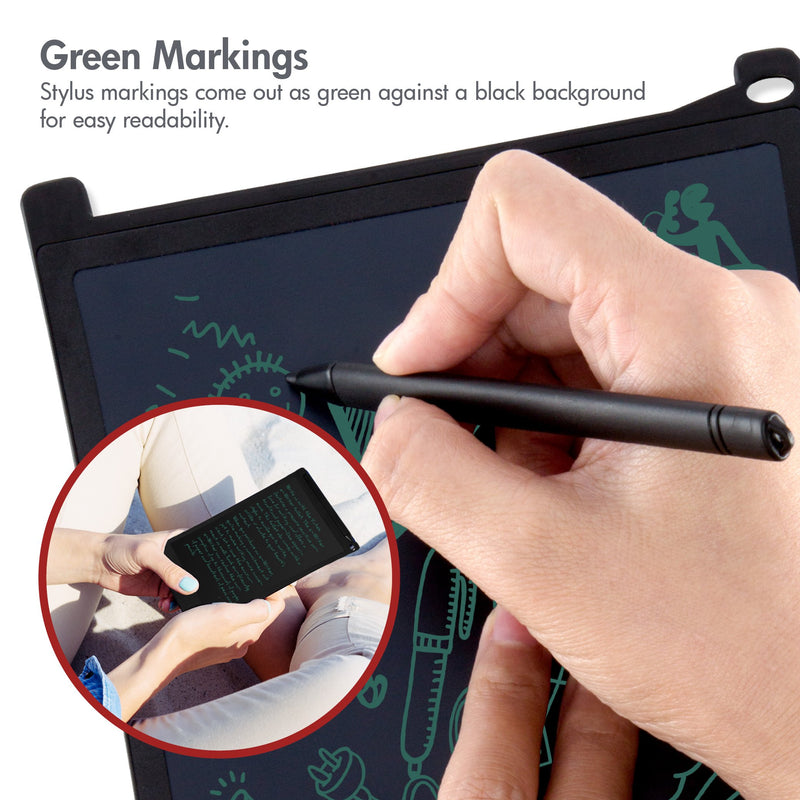 [Australia - AusPower] - Viotek LCD Writing Tablet - 8.5” Writing Surface with Viotek Eye-Guard Technology, Comes with Stylus and Stylus Holder, Lightweight, Green Ink Markings, 4 Magnets 