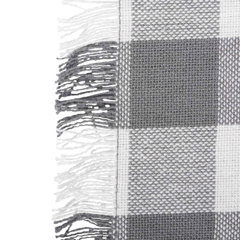 [Australia - AusPower] - DII Heavyweight Fringed Check Tabletop Collection, Placemat Set, 13x19, Gray, 6 Piece Placemat Set, 13x19" 