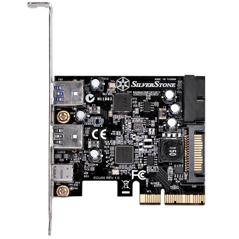 [Australia - AusPower] - SilverStone Technology Silverstone USB 3.1 and 3.0 PCIe Card with External Type C and Internal 19 Pin Connector ECU05 Components Other 
