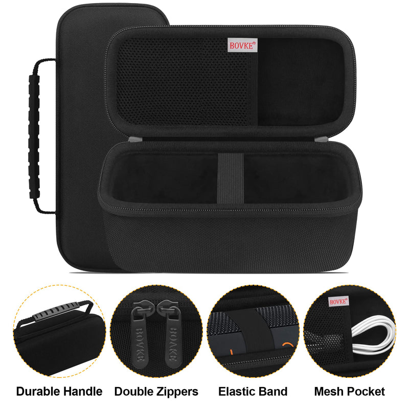 [Australia - AusPower] - BOVKE Carrying Case Compatible with Bushnell Wingman Golf GPS Bluetooth Speaker, Extra Mesh Pocket for Charging Cords and Accessories, Black + Inside Black Black + Inside Balck 