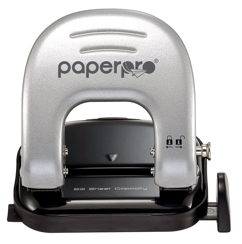 [Australia - AusPower] - Bostitch Office EZ Squeeze Reduced Effort 2-Hole Punch, 20 Sheets, Locking Handle, Silver (2310) 