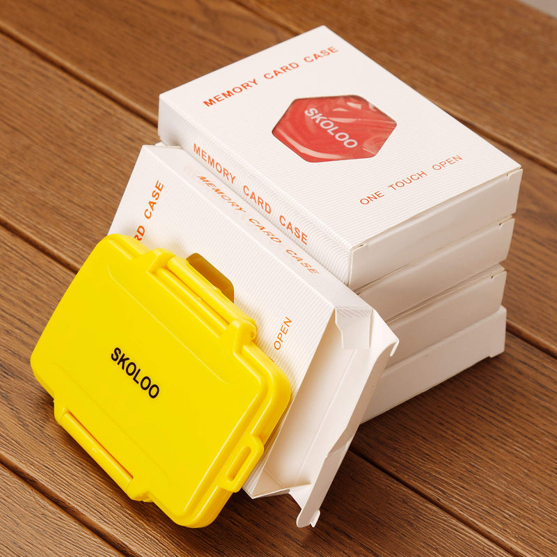 [Australia - AusPower] - SD Card Holder Case Hunter, SKOLOO Weatherproof Micro SD Card Case Small Single Cute, SD Card Storage Container, Yellow 