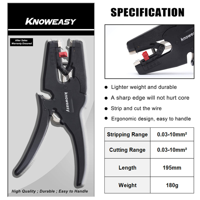[Australia - AusPower] - Knoweasy Automatic Wire Stripper and Cutter,2 in 1 Heavy Duty Wire Stripping Tool for Wire Stripping,Cutting 5-20mm/(0.25-0.75Inches) D3 