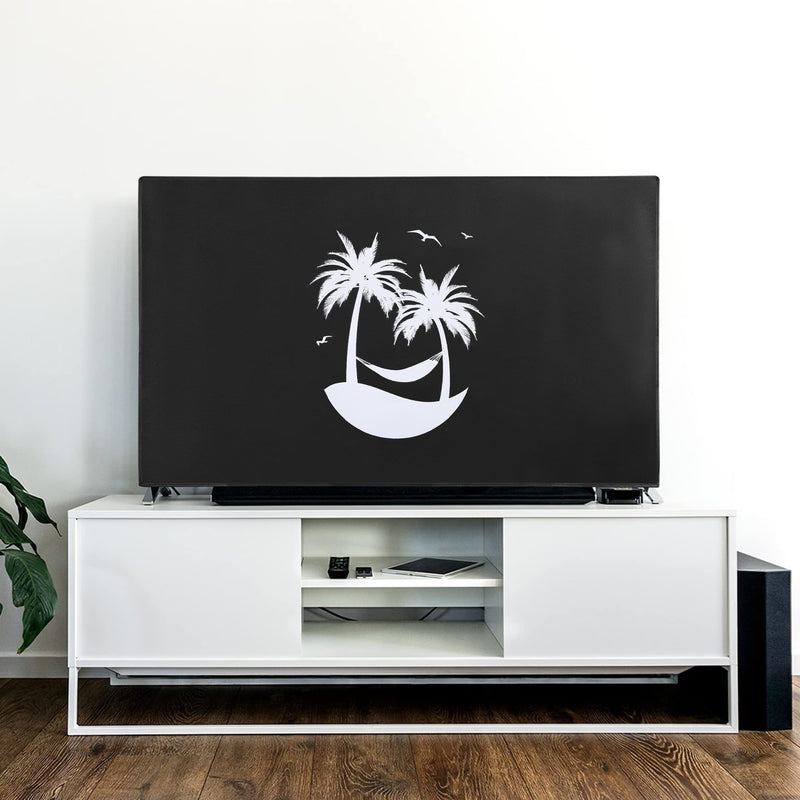 [Australia - AusPower] - kwmobile Dust Cover for 49-50" TV - Flat Screen TV Protector - Tropical Island White/Black Tropical Island 02-01 