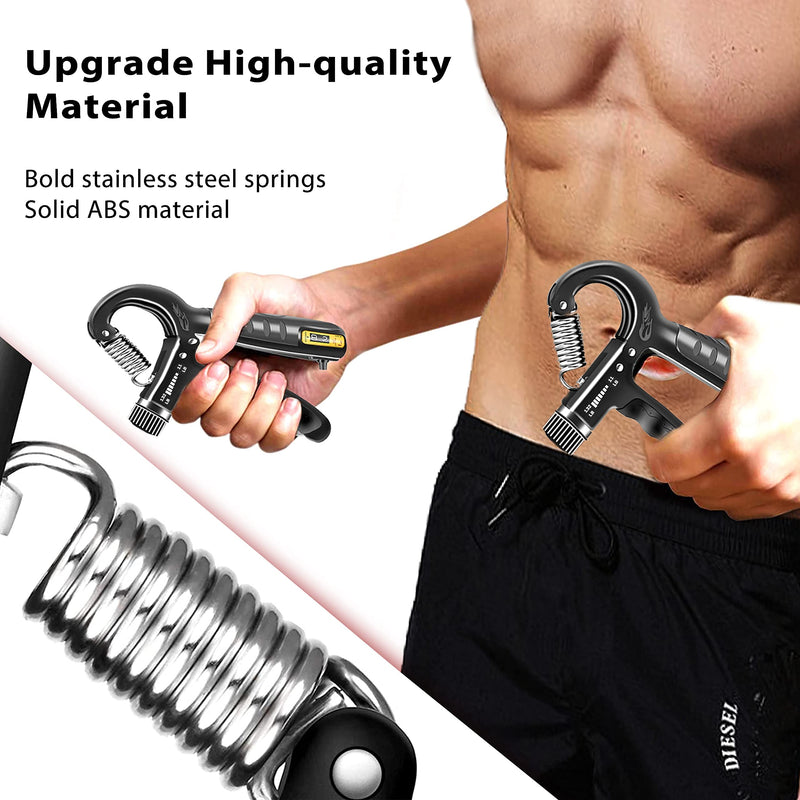 [Australia - AusPower] - FLYFE Grip Strength Trainer 2 Pack 11-132 lbs, Adjustable Resistance Hand Grip Strengthener for Muscle Building and Injury Recovery 