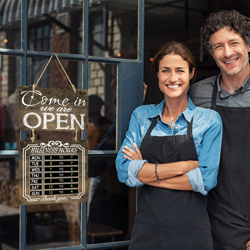 [Australia - AusPower] - Business Hours Sign Open and Closed Sign Rustic Hanging Chalkboard Welcome Chalk Boards Business Hours Sign Store Hours Sign for Restaurant Door Hotel (Brown) Brown 