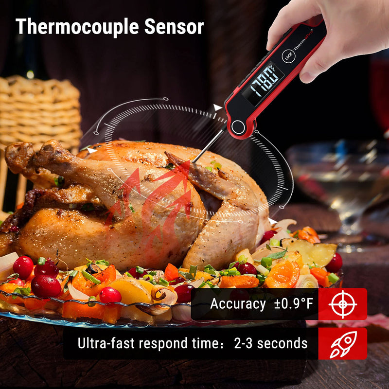 [Australia - AusPower] - ThermoPro TP620 Professional Thermocouple Instant Read Meat Thermometer, Ambidextrous Backlight LCD Kitchen Thermometer with Motion-Sensing, Digital Food Thermometer for Cooking Smoker BBQ Grill 