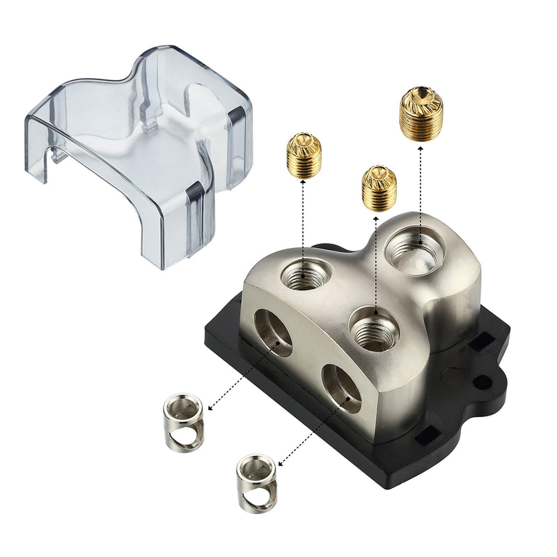 [Australia - AusPower] - Freajoin 0/2/4 AWG Gauge Power Distribution Block 1/0 Gauge in - 2 x 4 Gauge Out 1/0 GA In to (2) 4 GA Out 